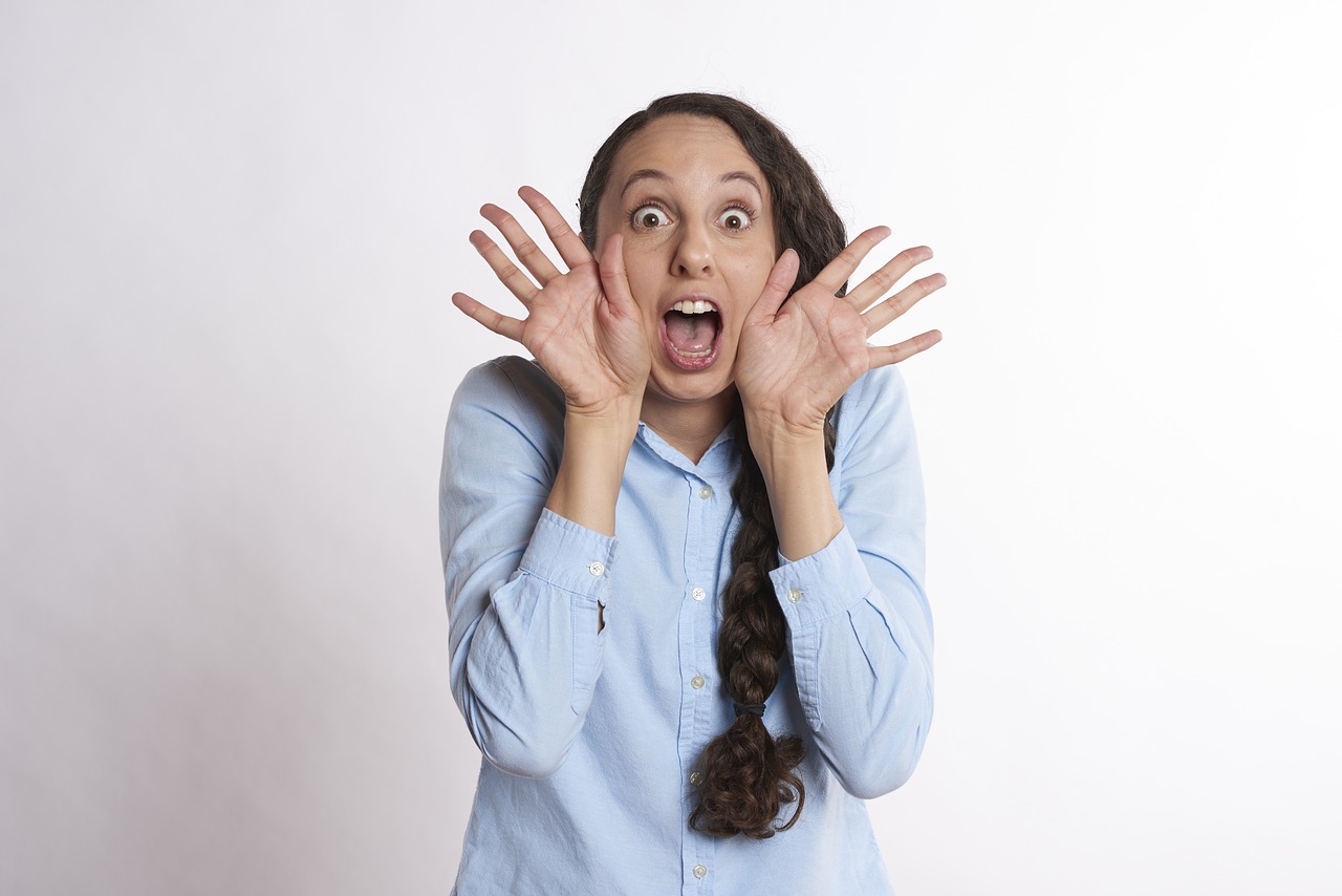 excited woman surprised free photo