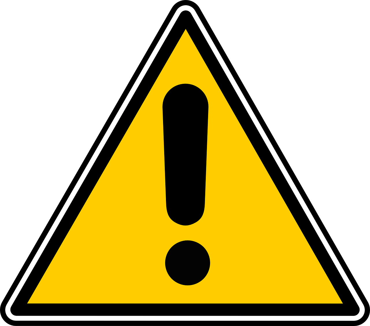 exclamation mark,point,triangle,punctuation,yellow,warning,sign,symbol,dangerous,precaution,free vector graphics,free pictures, free photos, free images, royalty free, free illustrations, public domain