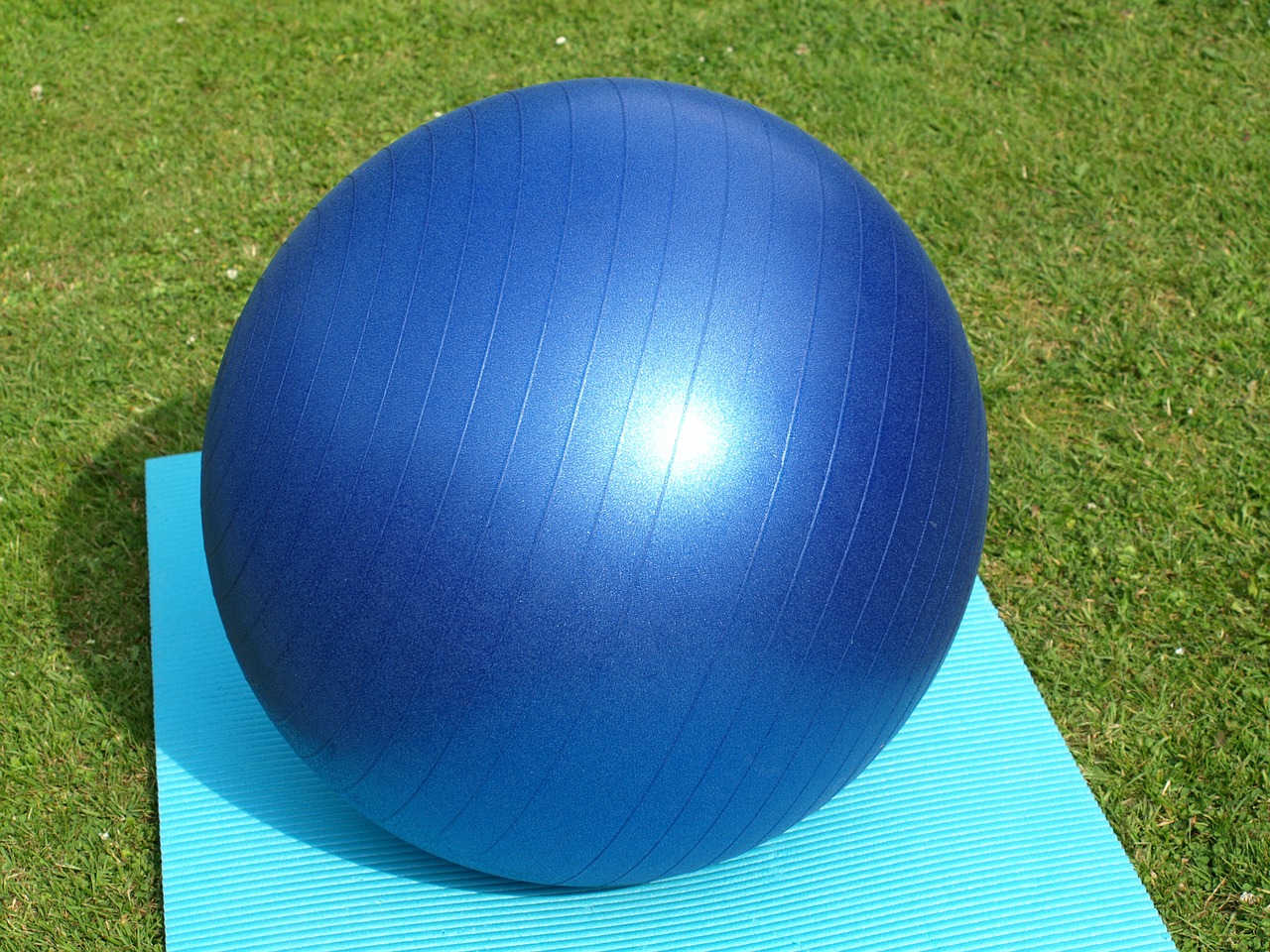 exercise ball large blue free photo