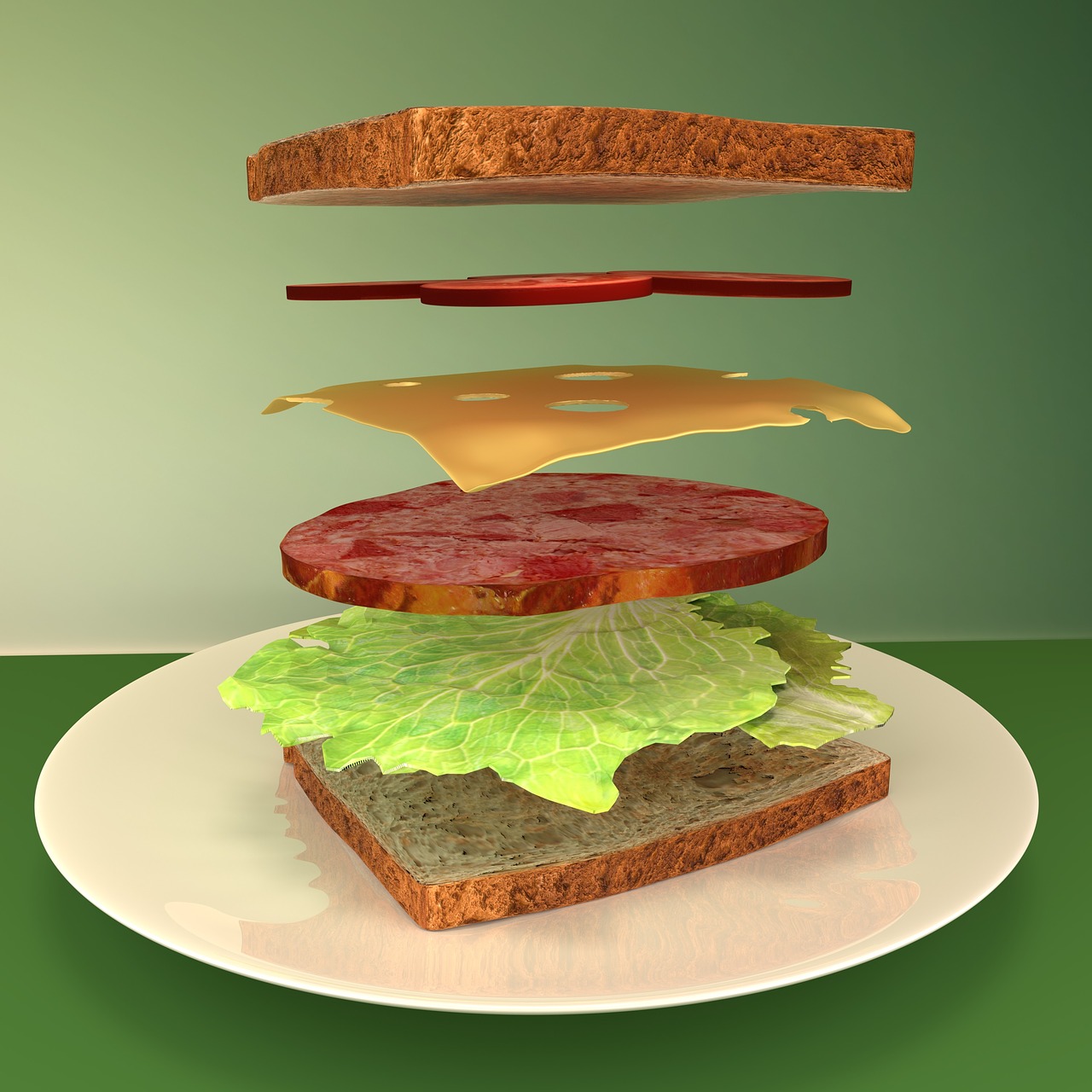 explosion drawing  sandwich  fresh free photo