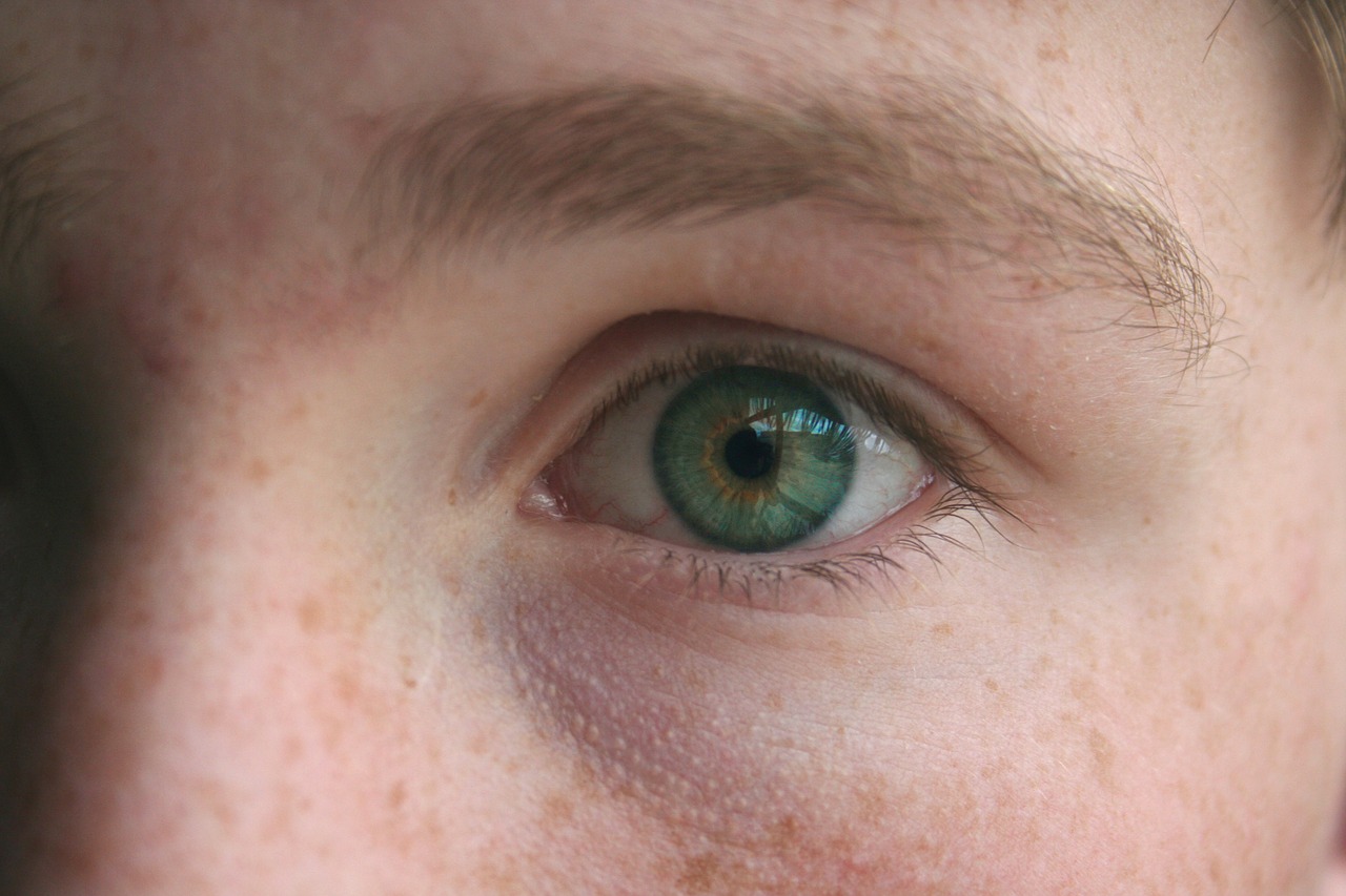 eye male green free photo