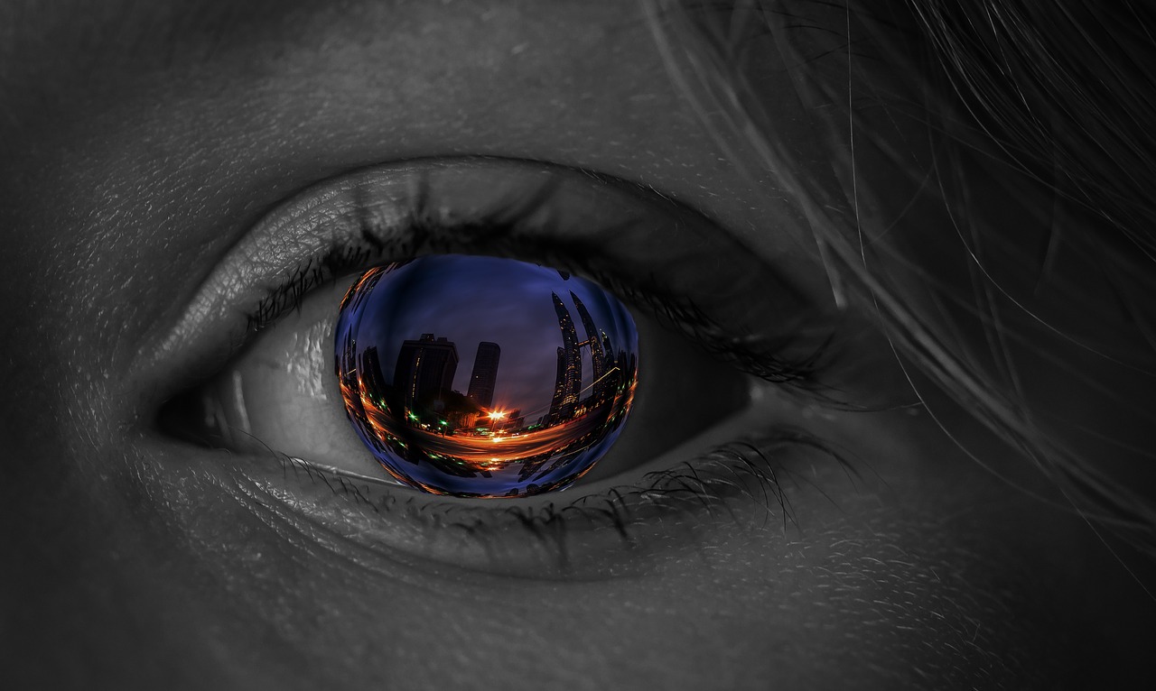 eye iris city free photo