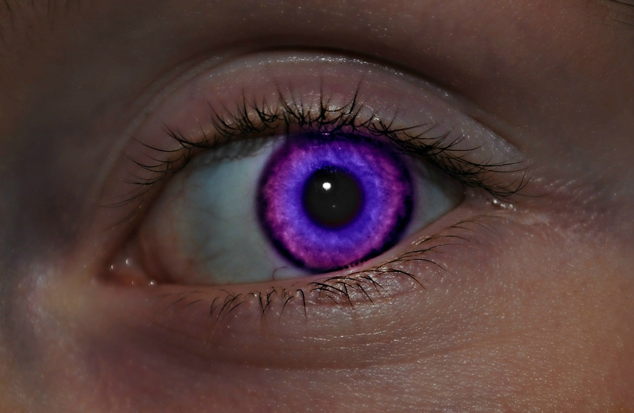 eye purple blue free photo