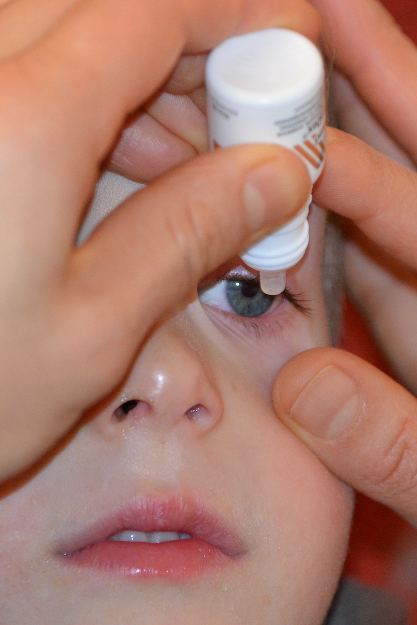 eye drops child people free photo