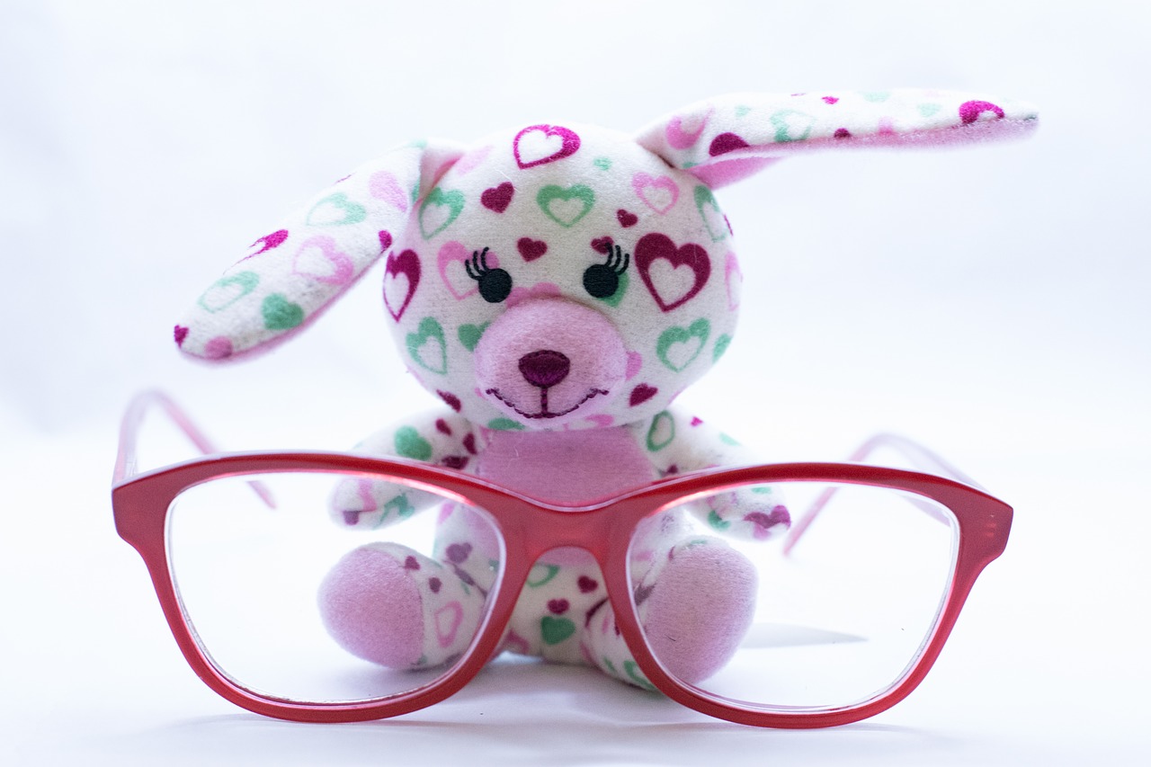 eyeglasses  teddy  hearts free photo