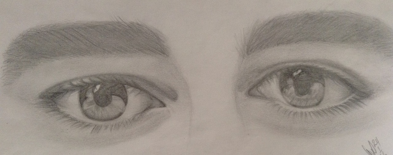 eyes young drawing free photo