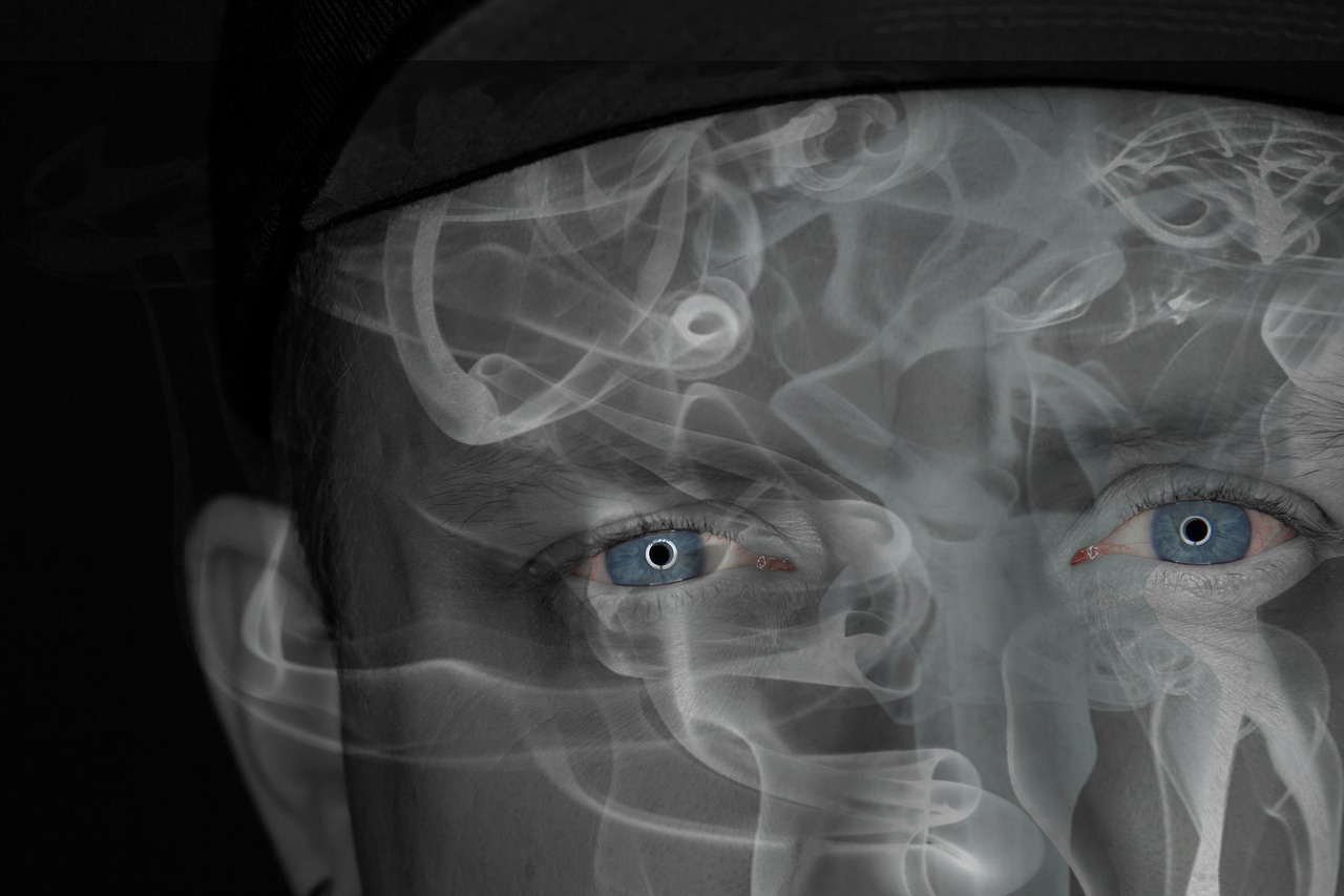 eyes smoke man free photo