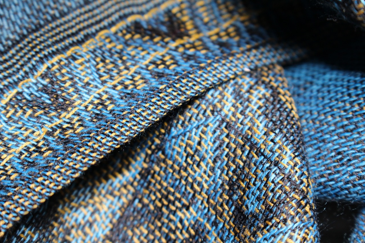 fabric woven blue free photo