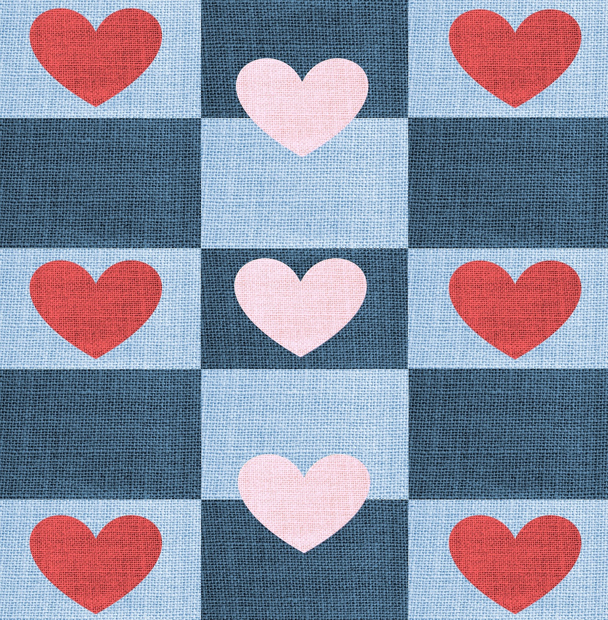 fabric hearts design free photo