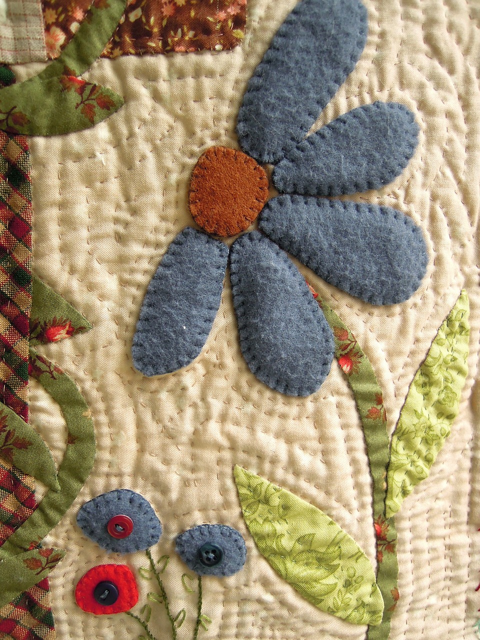 fabric flower patchwork work free photo