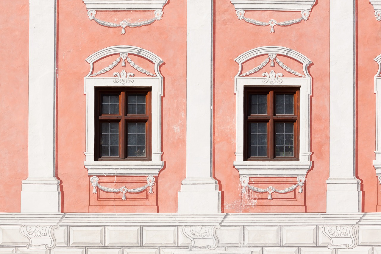 facade dusky pink window free photo