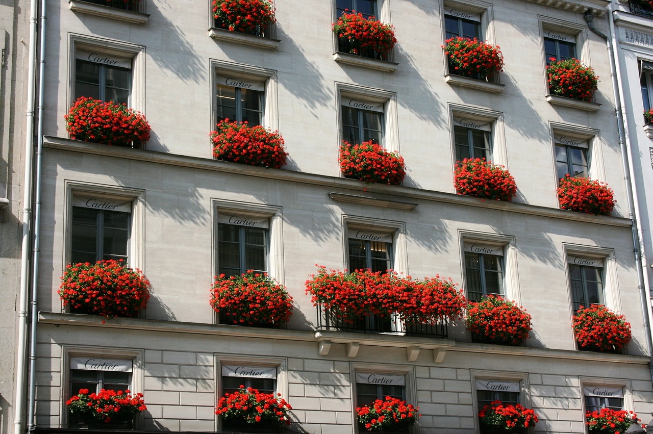 facade building planters free photo