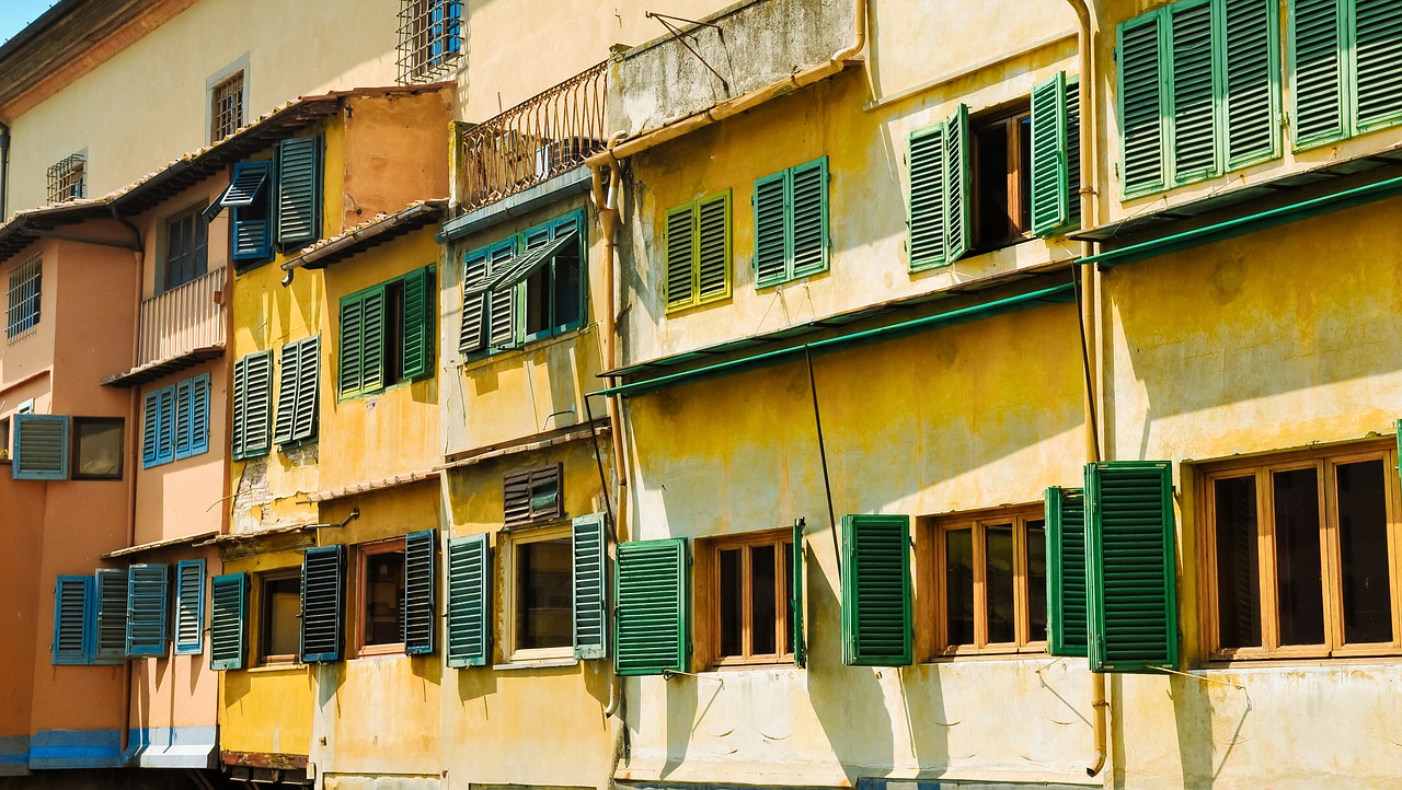 facade shutters colorful free photo