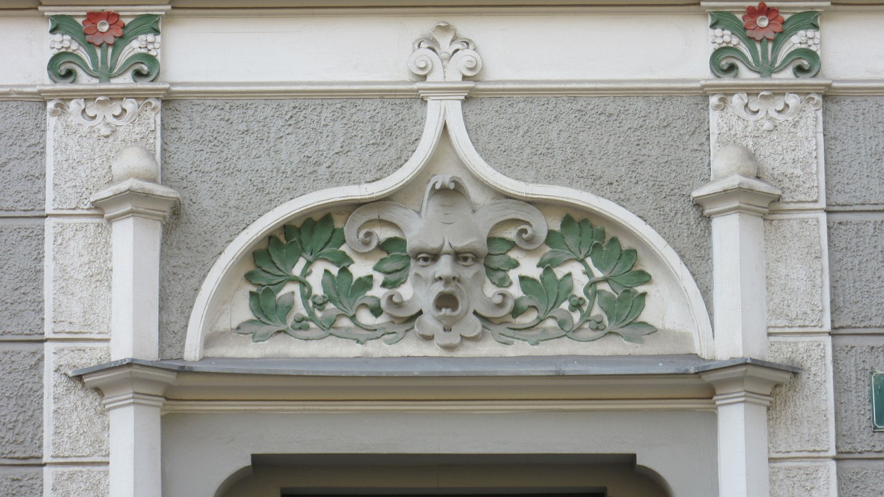 facade ornament art nouveau free photo