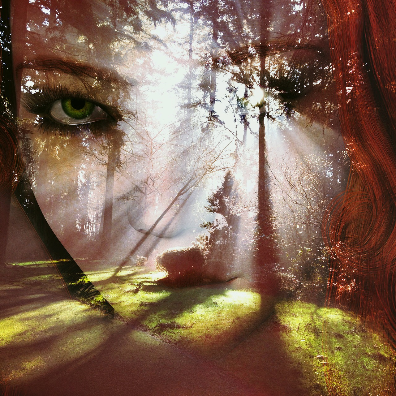 face forest woman free photo