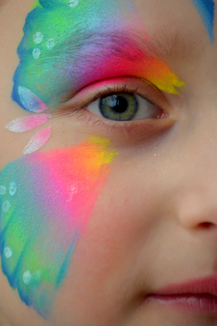 face paint eye butterfly free photo