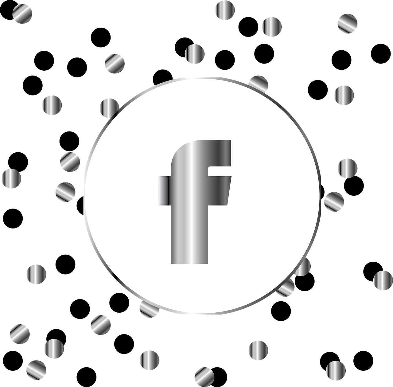 facebook silver icon free photo