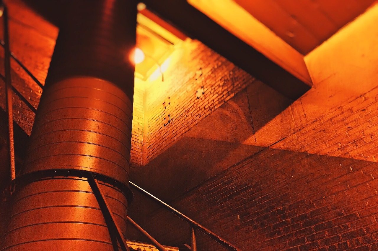 factory stairwell brick free photo