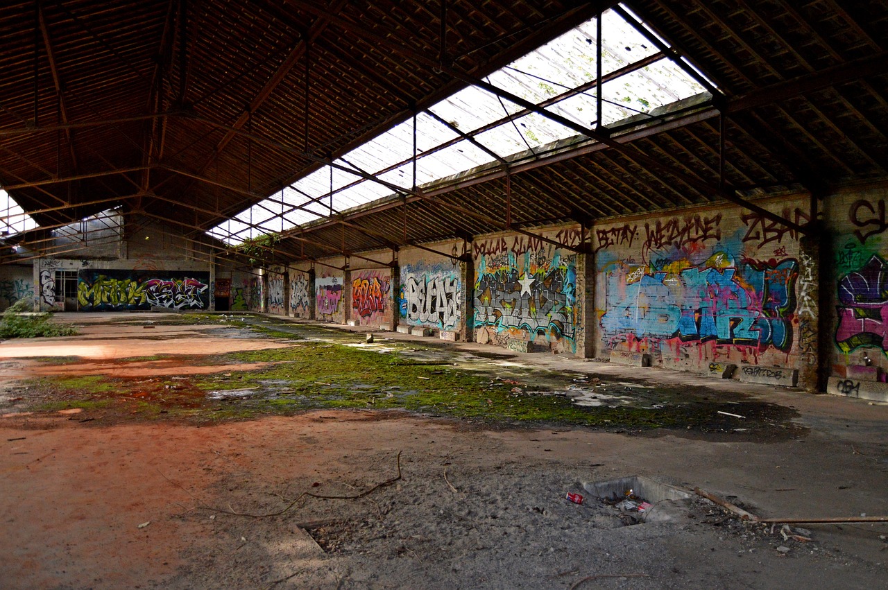 factory wall graffiti free photo