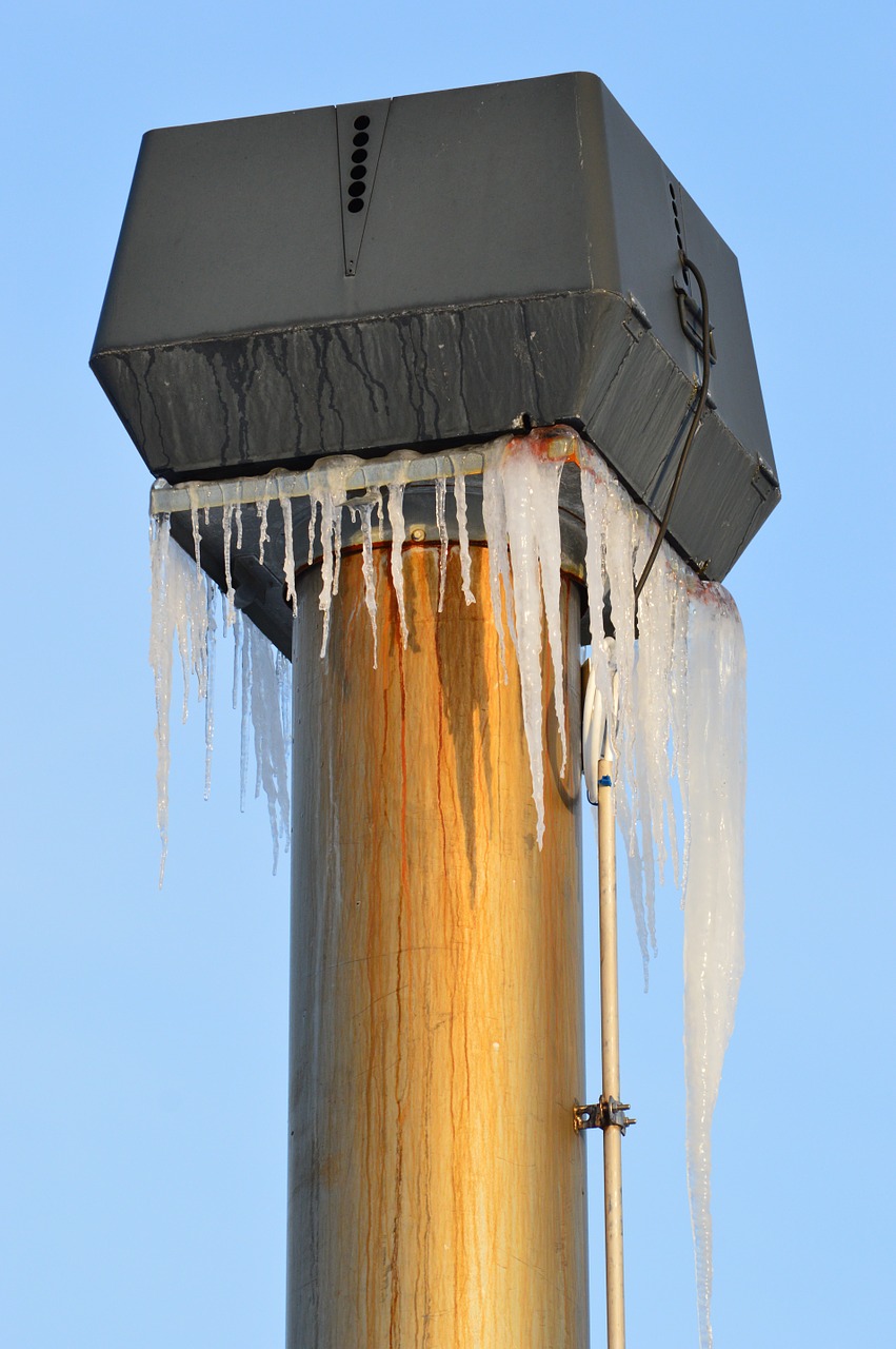factory chimney icicles free photo