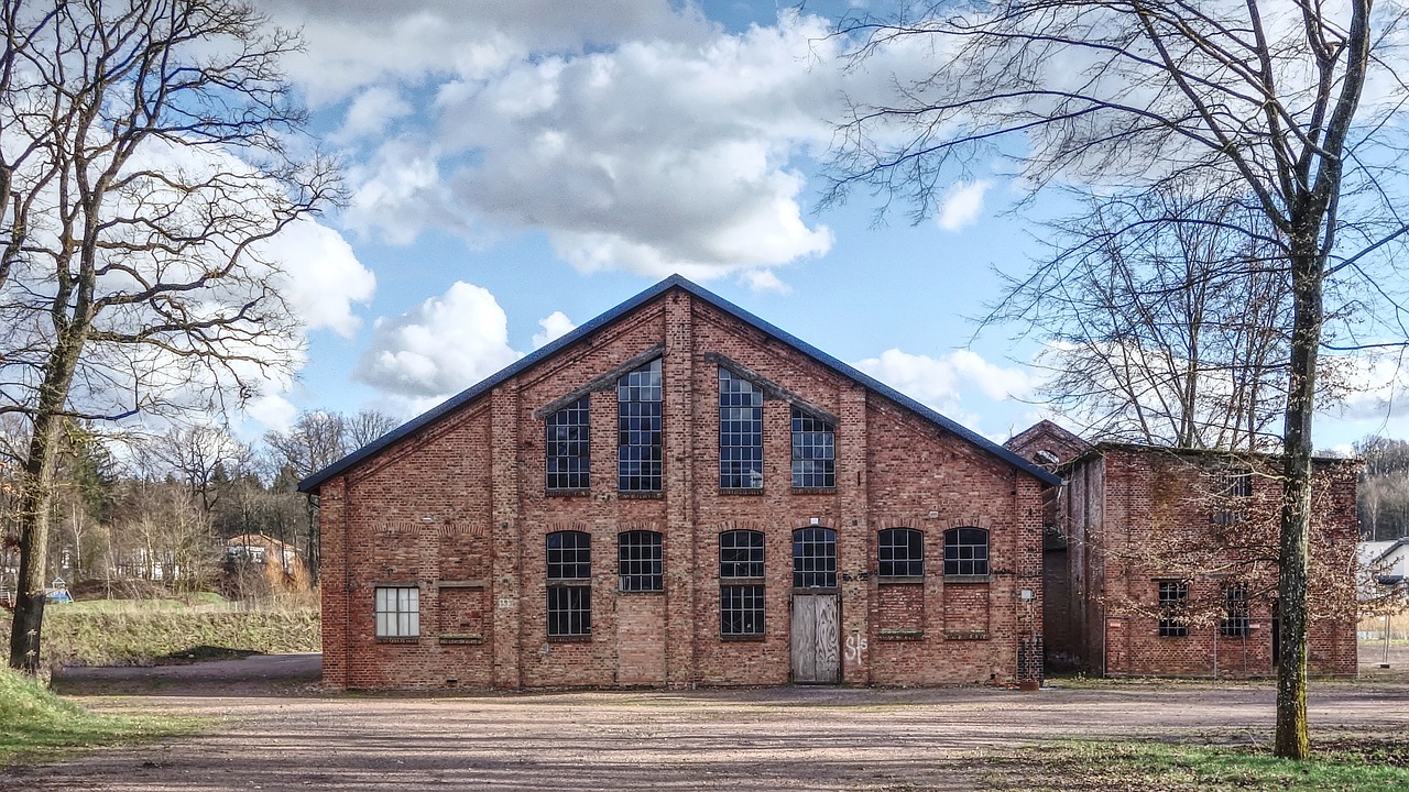 factory building  building  sky free photo