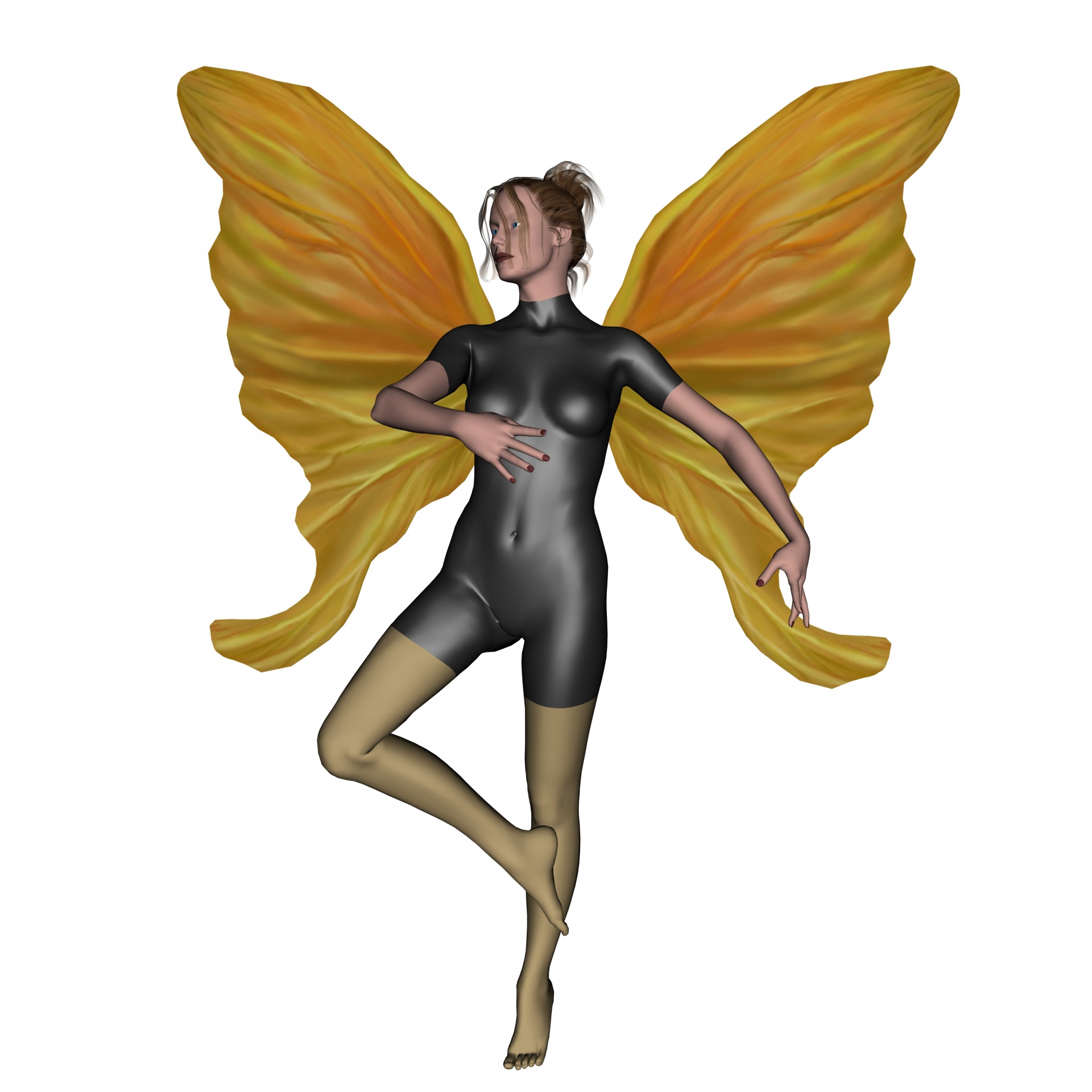 wings,faery,yellow,black,human,small,being,playful,magical,powers,faerie,fa...