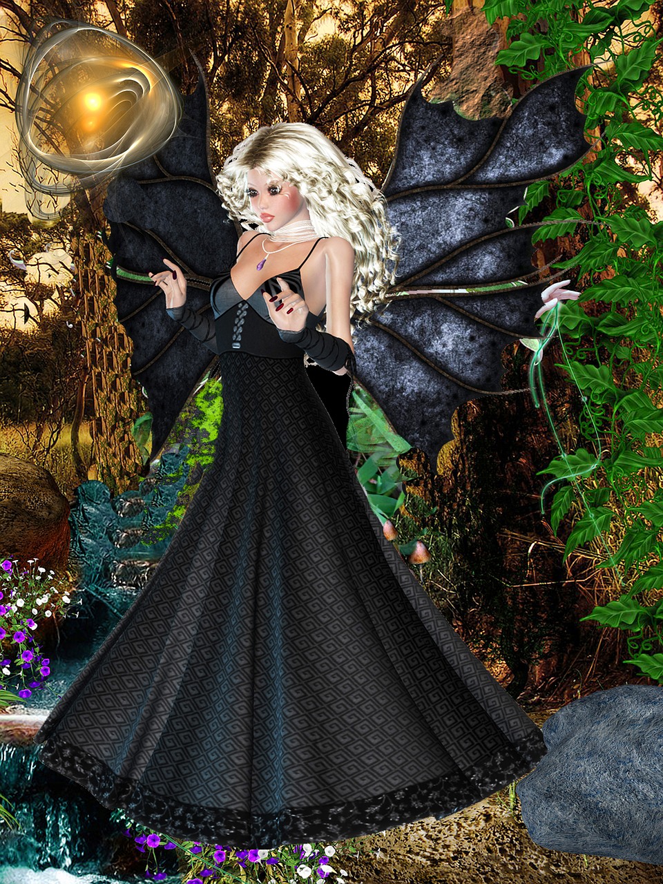 fairy beautiful dark spells fantasy free photo