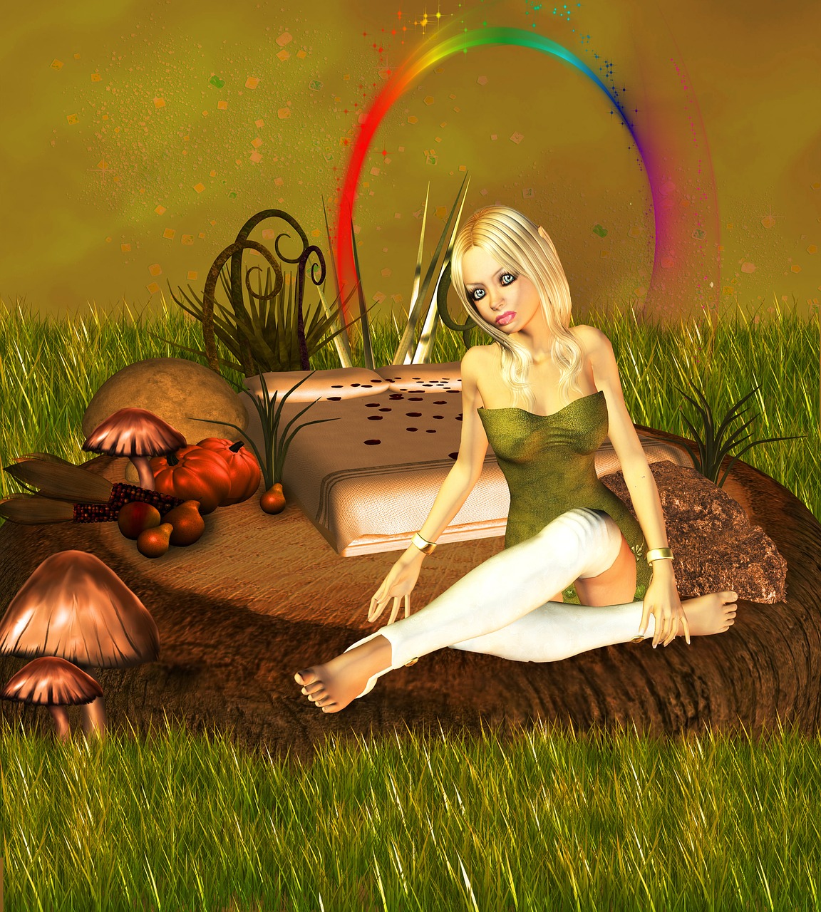 fairy fae pretty elf bed time free photo