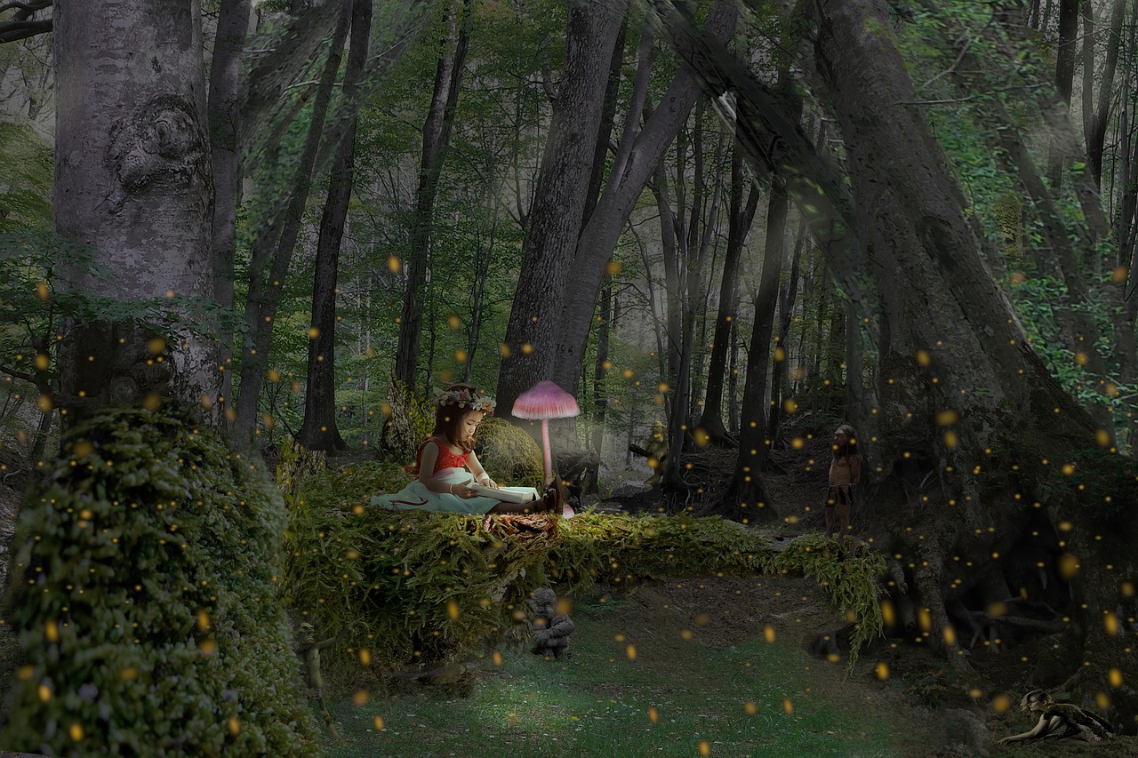 fairy tale  little girl  fungus free photo