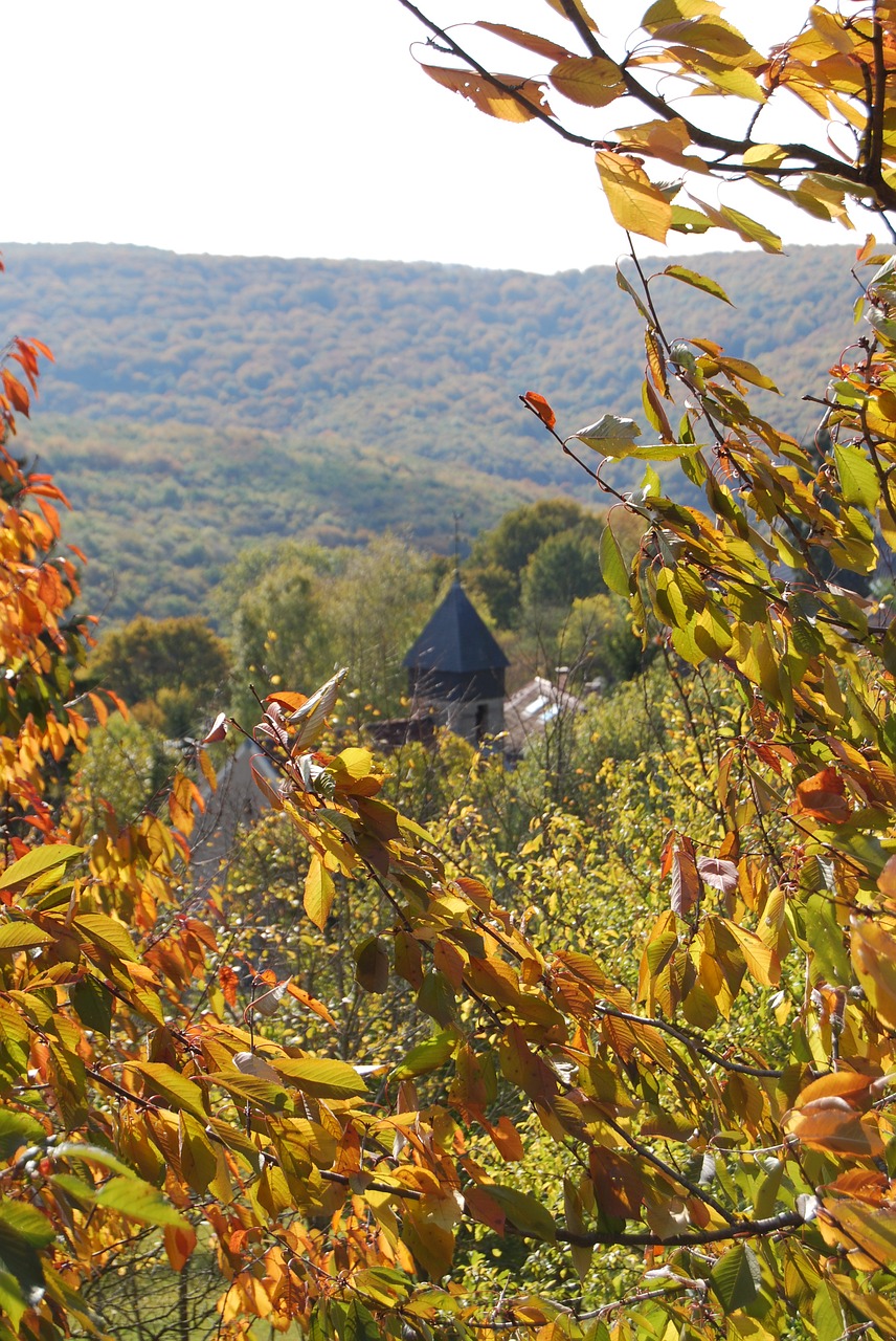 fall bell tower village free photo