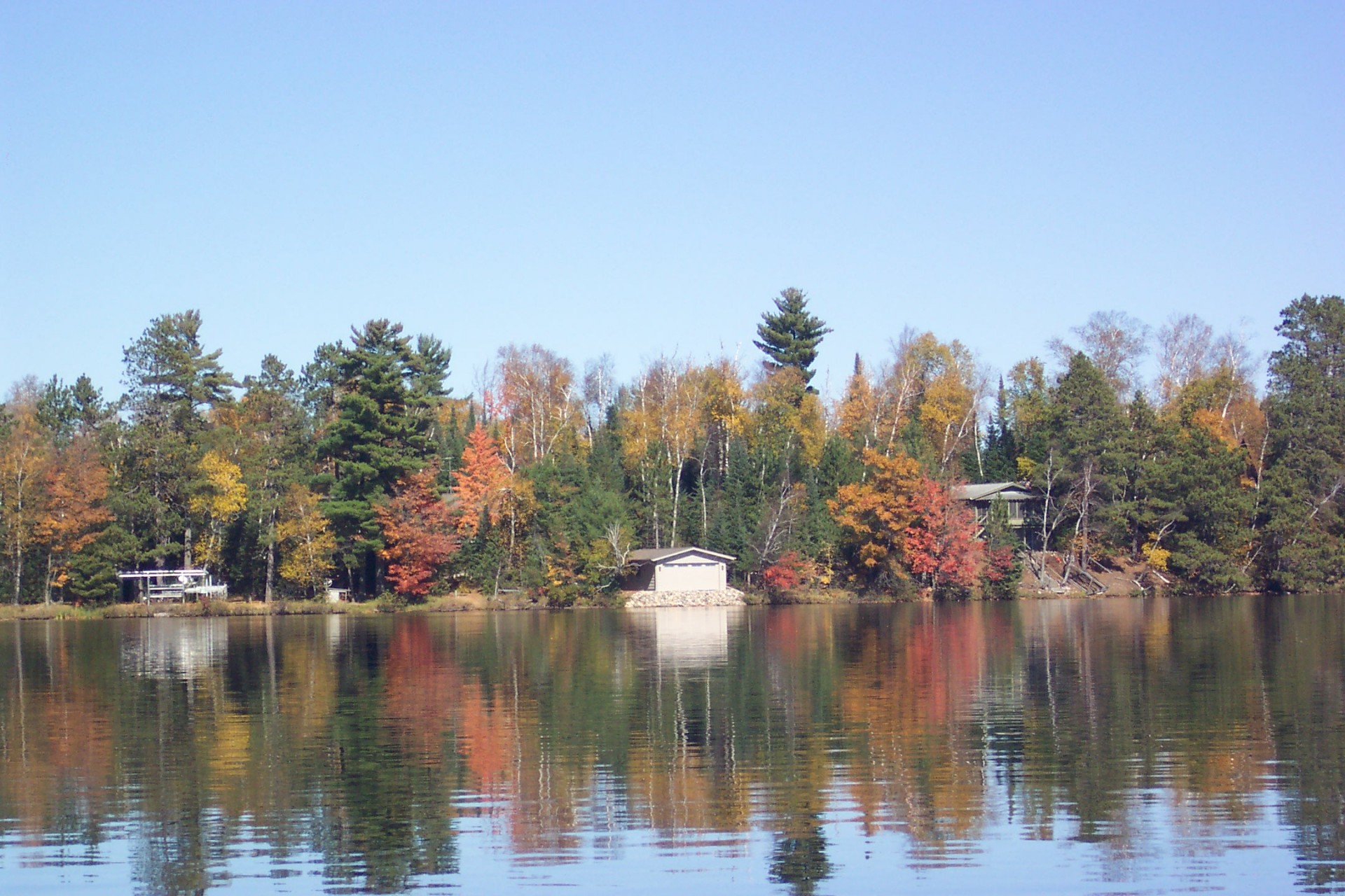 fall reflections lake free photo