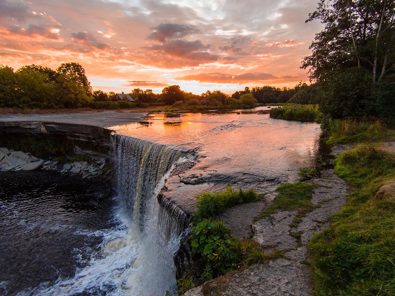 falls iguazu sunset free photo