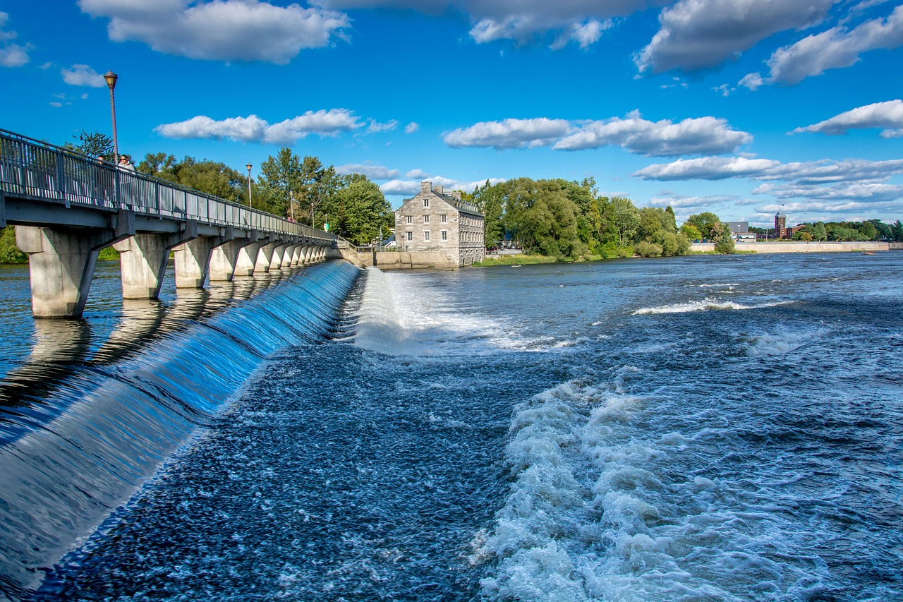 falls bridge river free photo