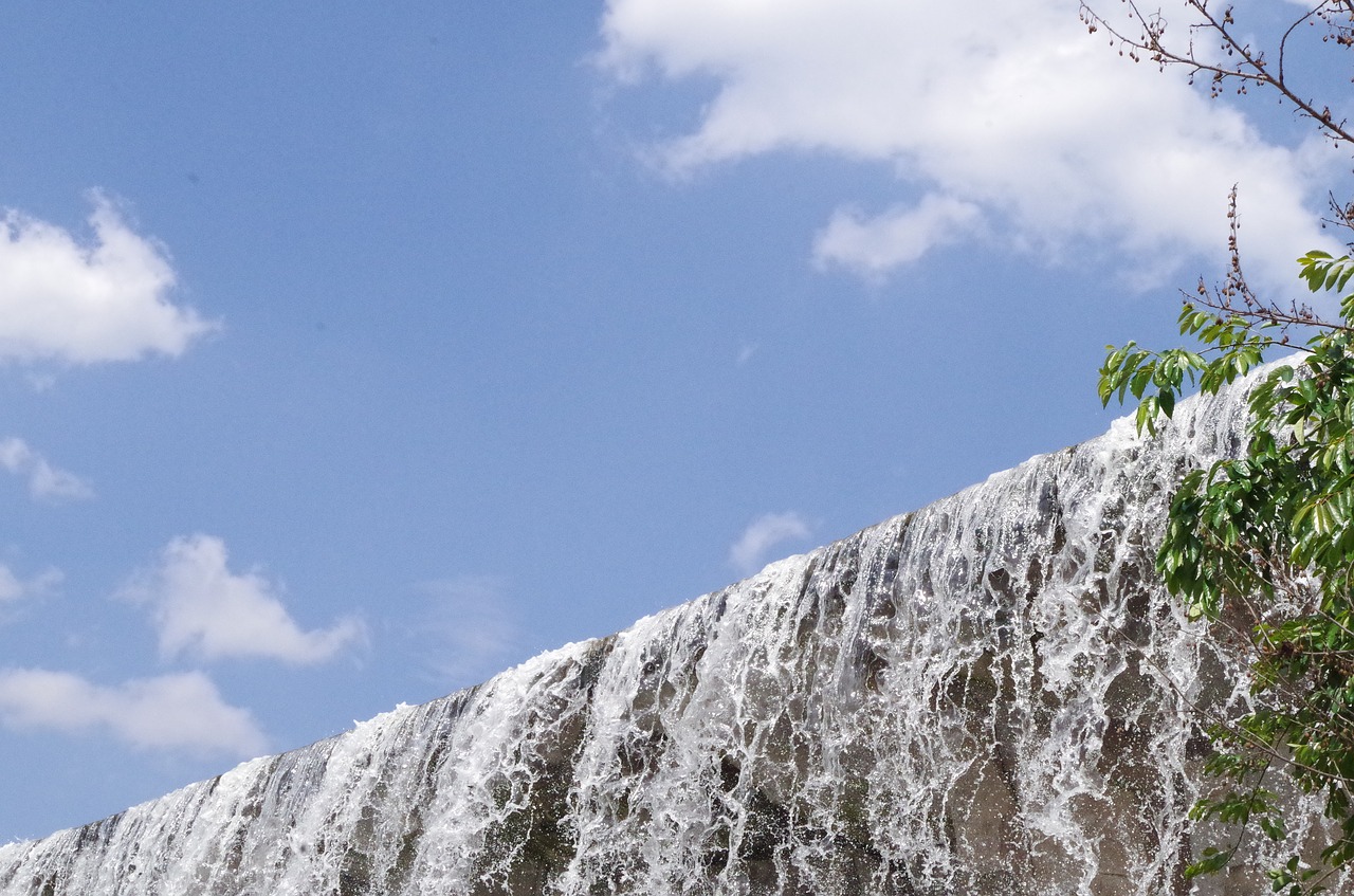 falls blue sky background free photo