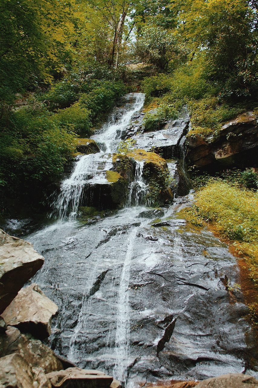 falls water rocks free photo