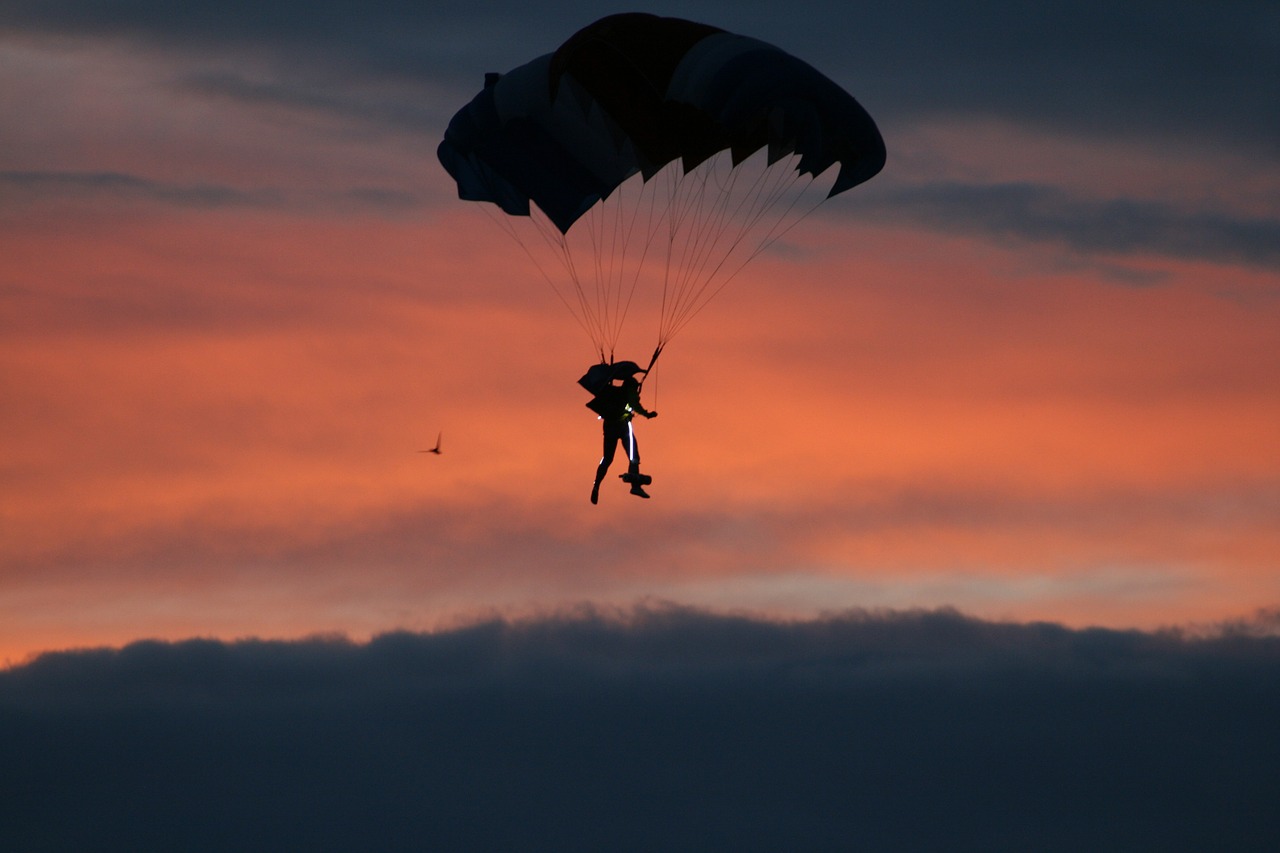 Fallschrimspringer,parachute,festival,prague,sunset free image from