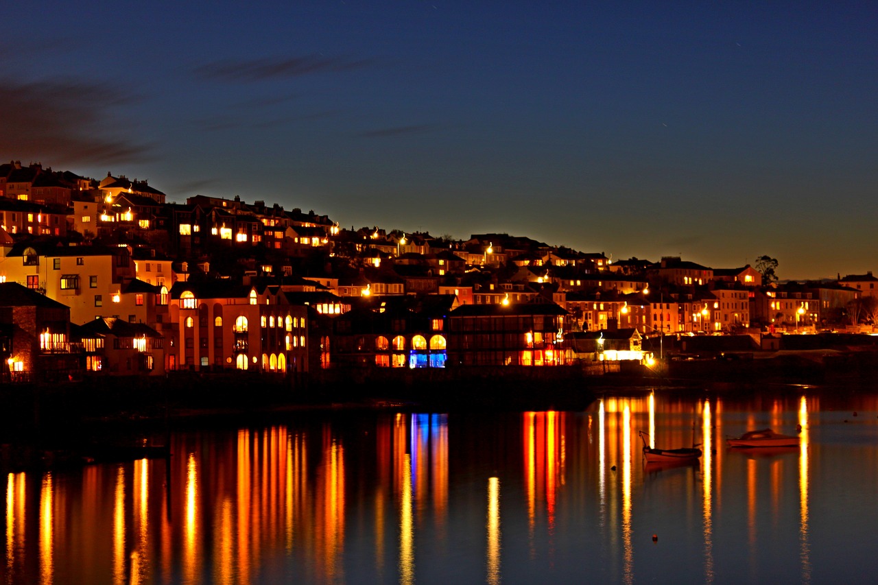 falmouth night reflection free photo