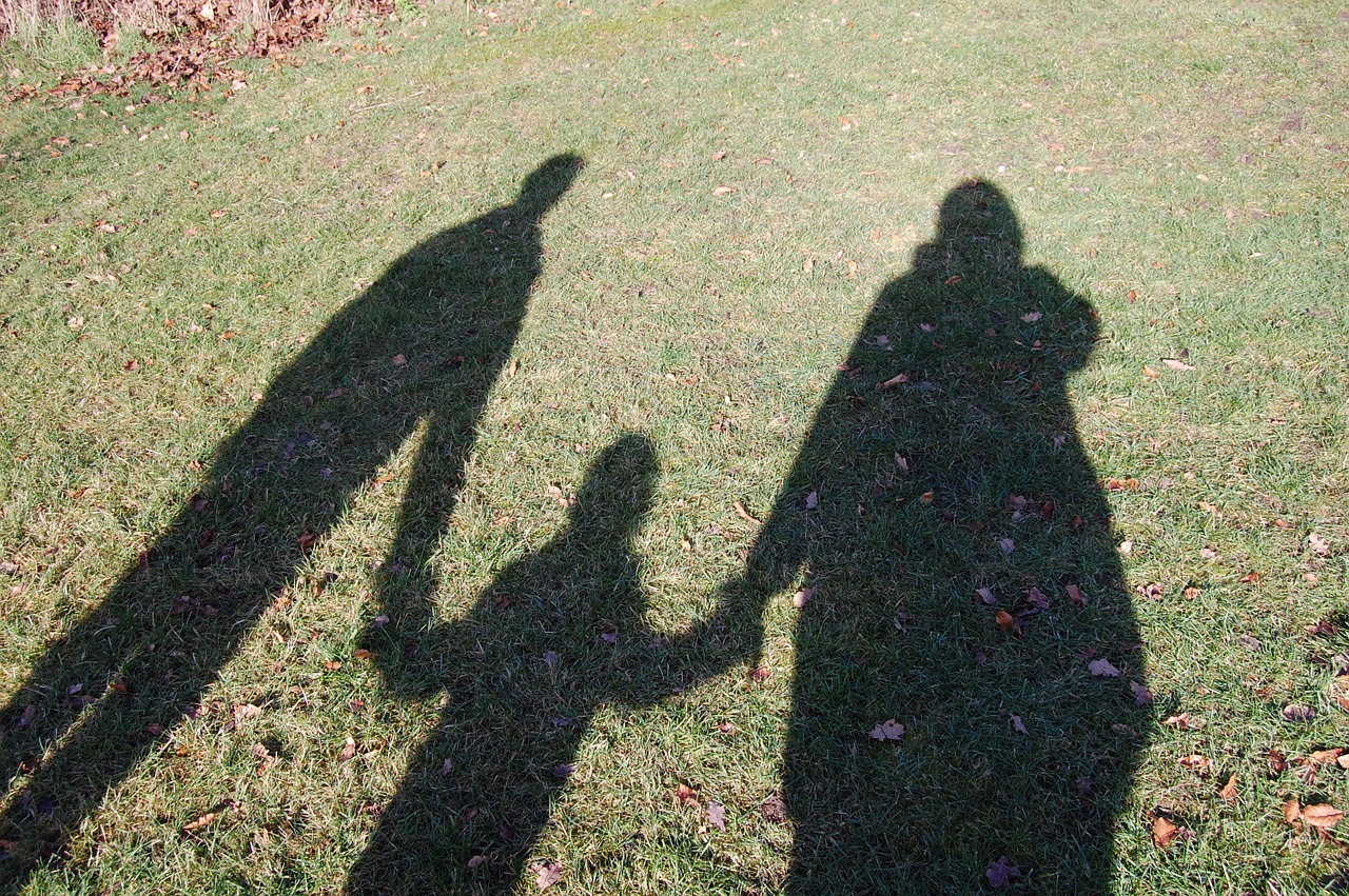 family shadow together free photo