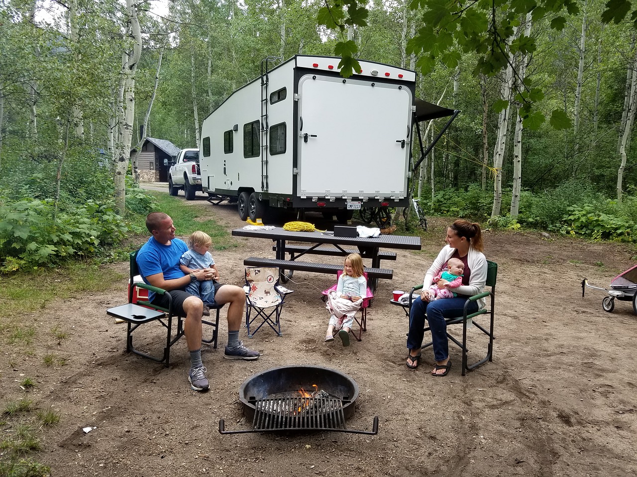 family camping summer free photo