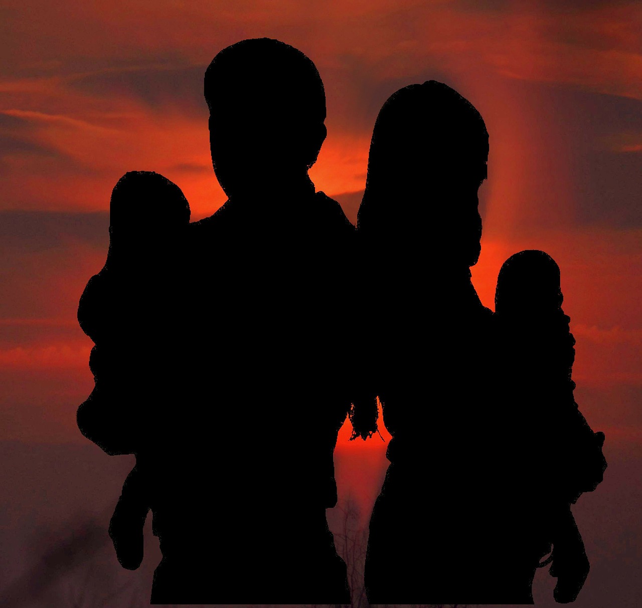 family silhouette human free photo
