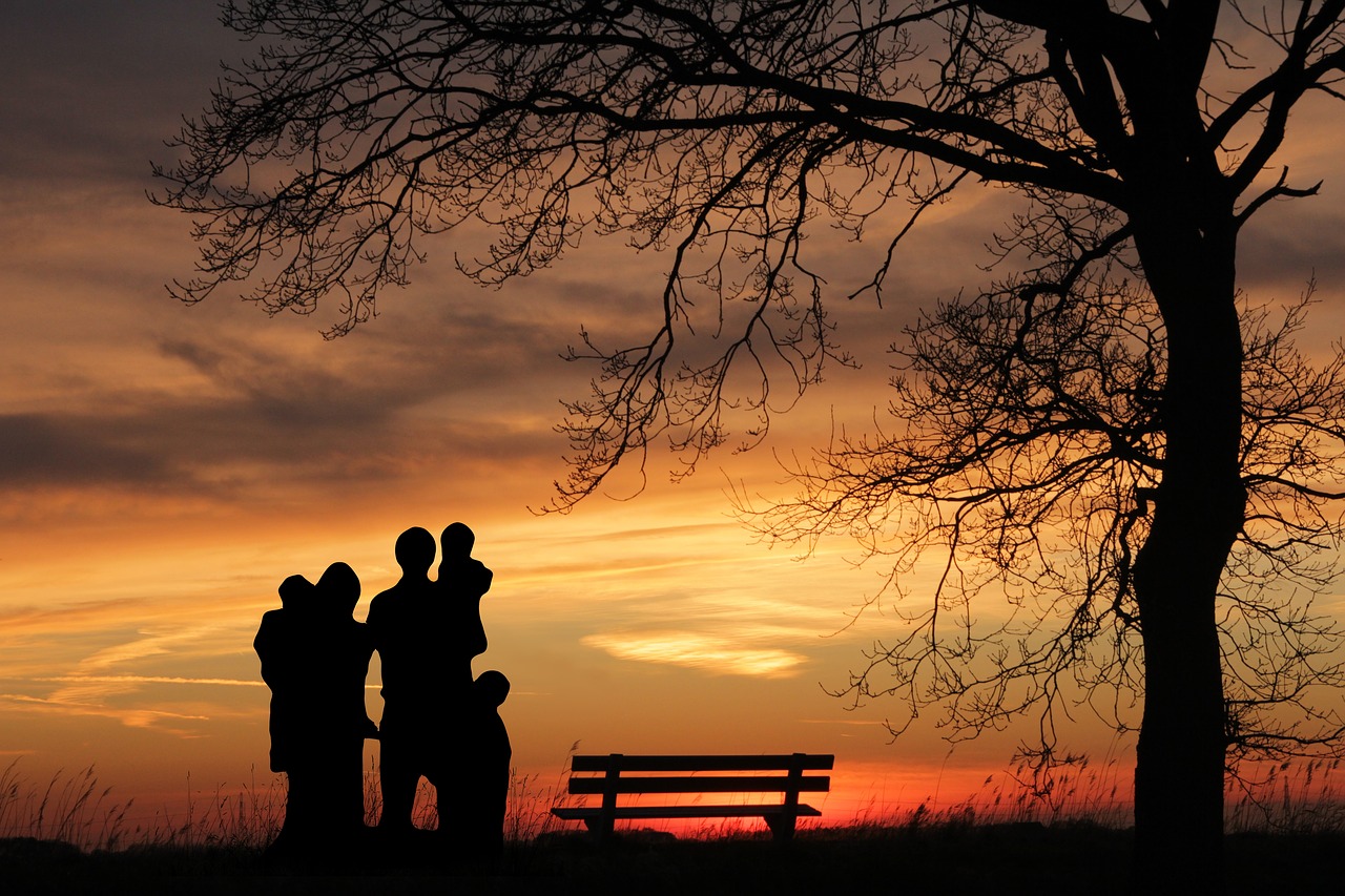 family  sunset  woman free photo