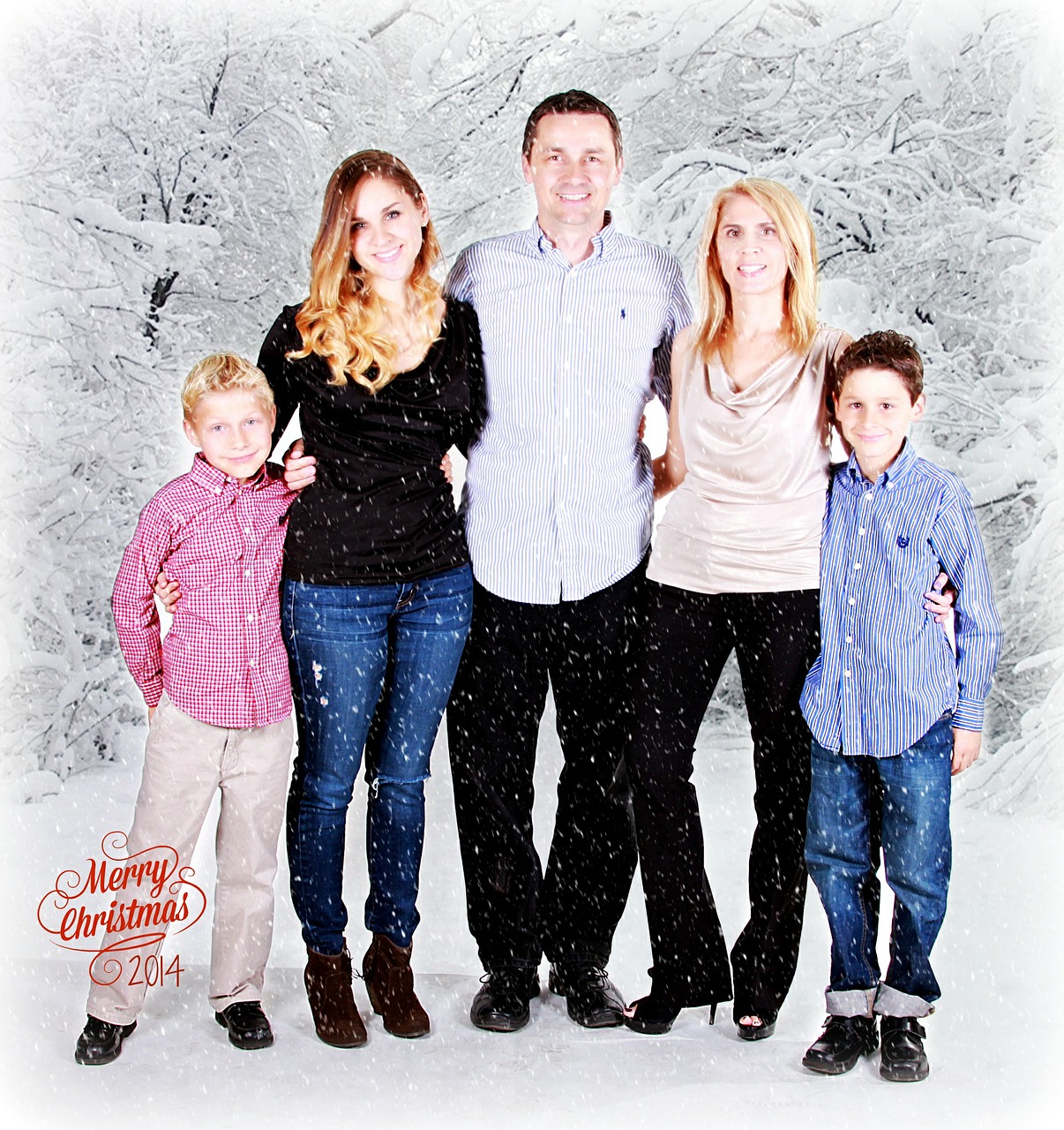 family winter portrait free photo