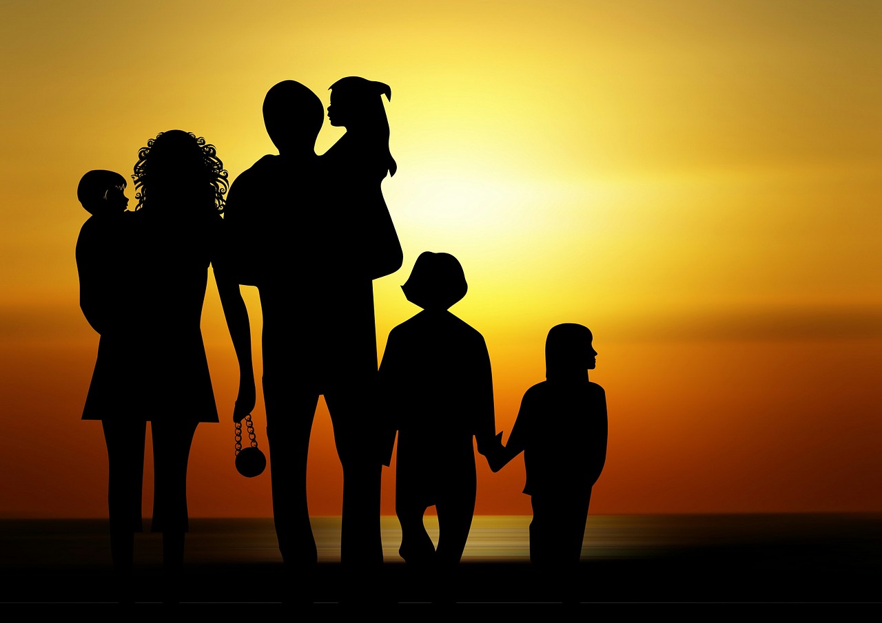 family children sunset free photo