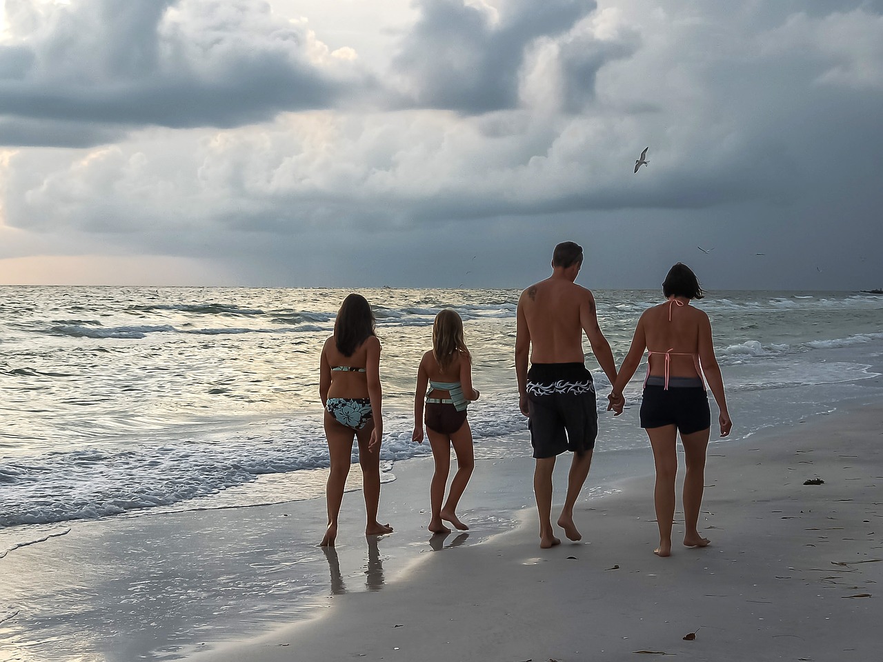 family beach vacation free photo