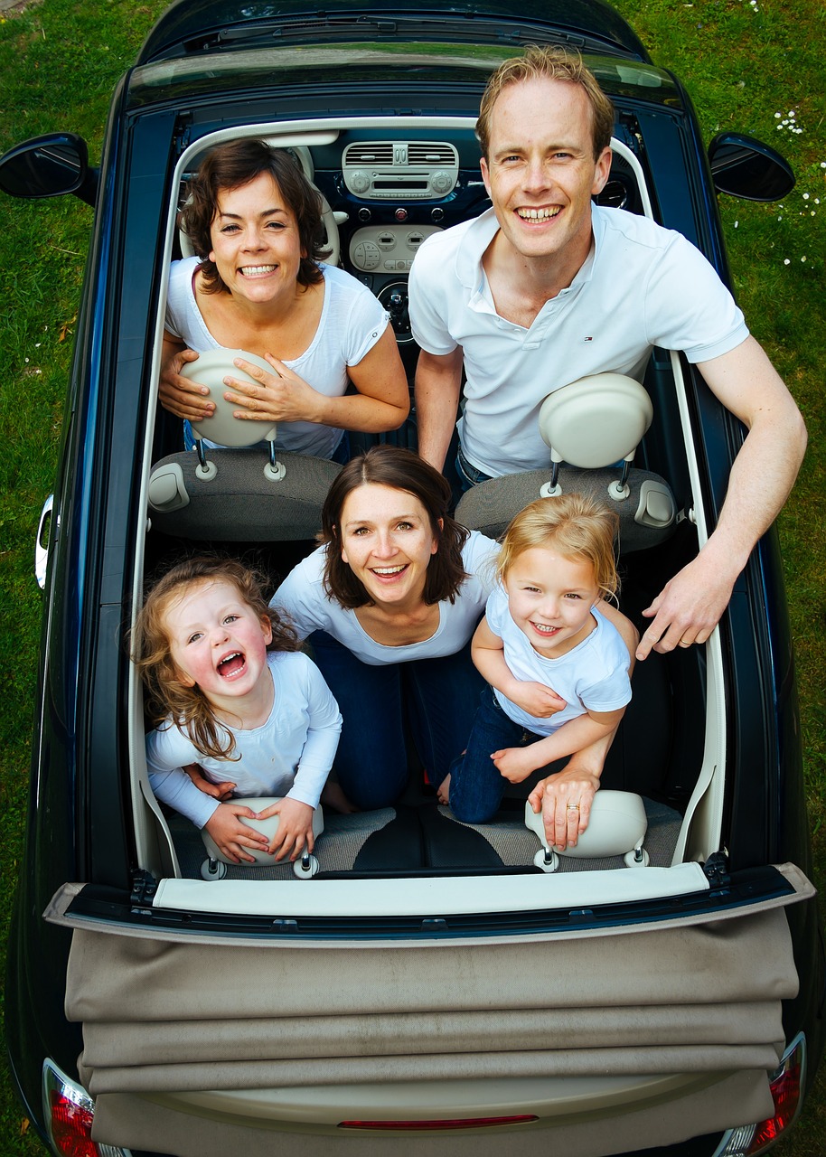 family people car free photo