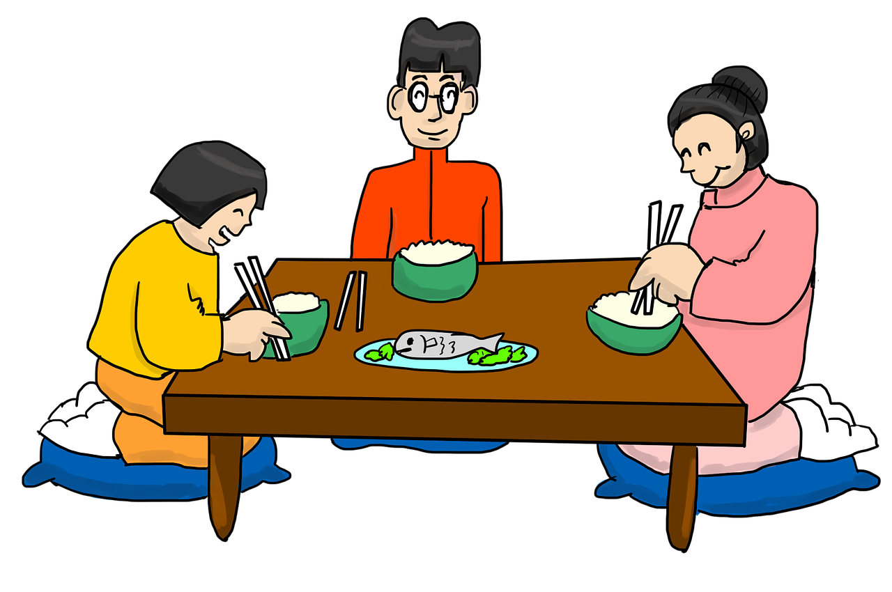 Download free photo of Family dinner, family, dinner, asian family, eating  - from 