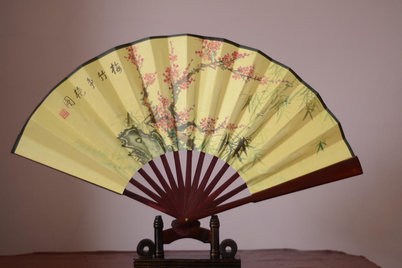 fan plum bamboo and blooming china wind free photo