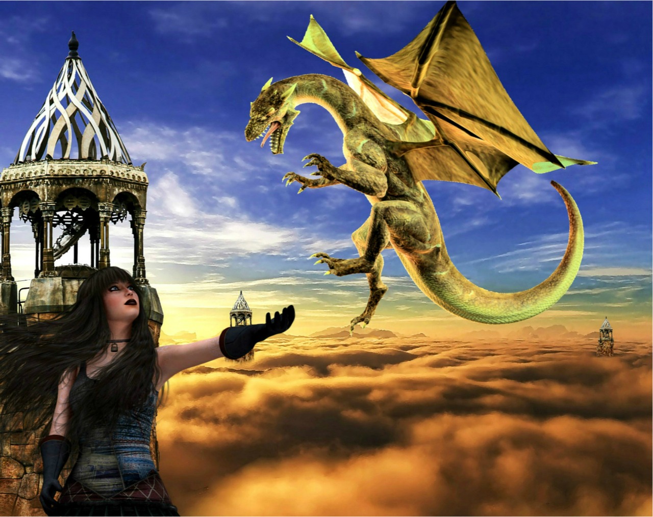 fantasy dragon woman free photo
