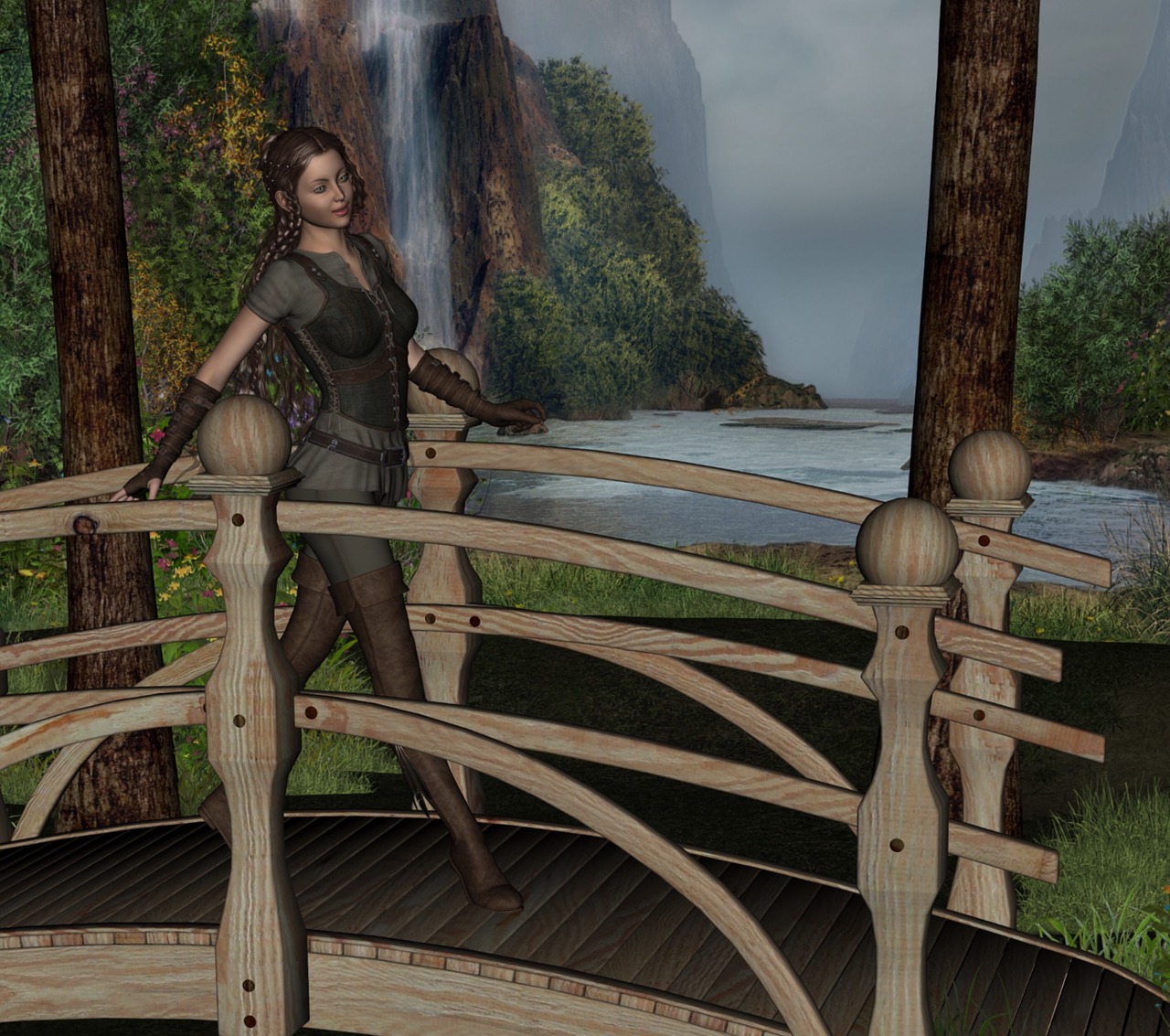 fantasy forest woman free photo