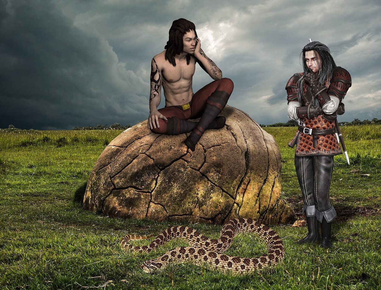 fantasy man snake free photo